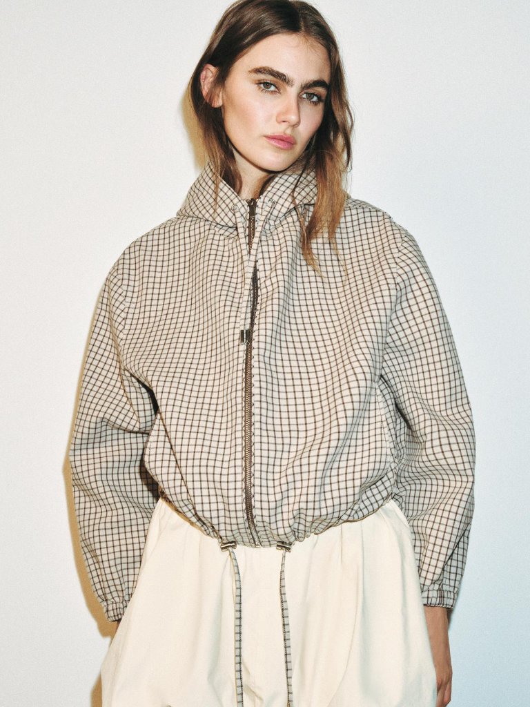 Zara Plaid Hooded Jacket